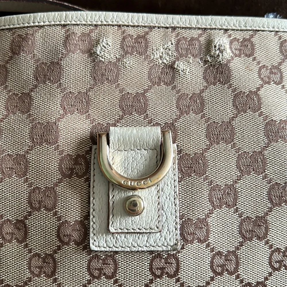 Authentic GUCCI Abbey Guccissima Canvas GG Shoulder Tote Bag - Picture 4 of 16